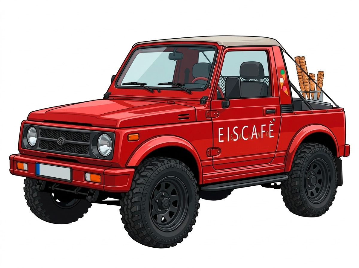 3 Sorten Eis Jeep